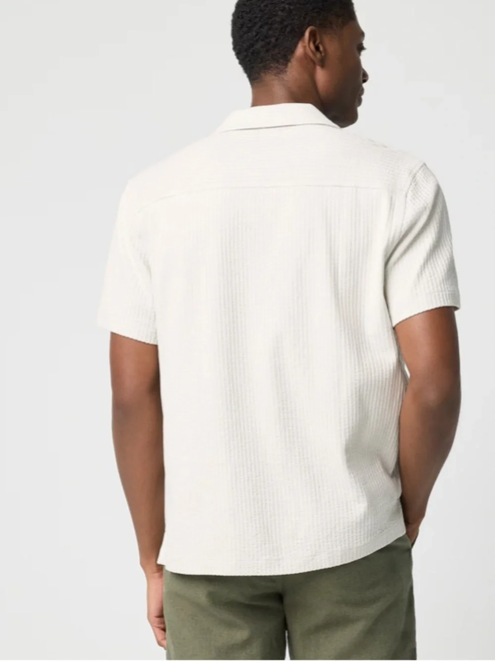 J crew stone Knit seersucker camp shirt